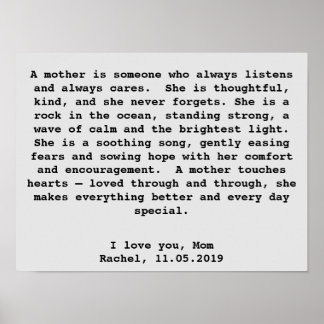 Affiche Cadeau d'art mural personnalisé pour maman avec de