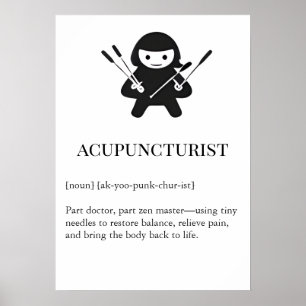 Affiche Cadeau d'art mural pour acupuncteur   Acupuncture 