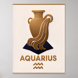 Affiche Cadeau d'astrologie Décor du zodiaque Verseau