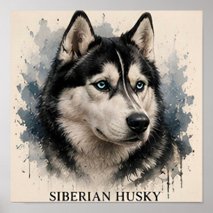 Affiche Cadeau d'aventure pour amateur de Husky Sibérien