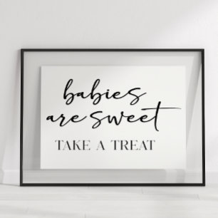 Affiche Cadeau de Baby Shower à l'écriture simple et moder