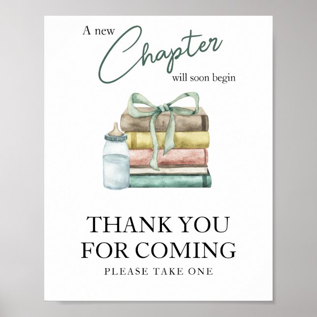Affiche Cadeau de baby shower à thème conte de fées Merci  (Devant)