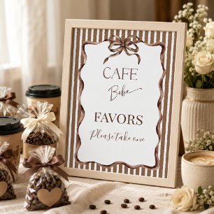 Affiche Cadeau de Baby Shower Café Bébé Brown Brewing Coff