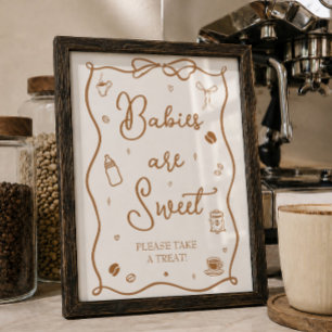 Affiche Cadeau de Baby Shower Café Les bébés sont Mignons
