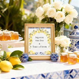 Affiche Cadeau de Baby Shower Citron de la Côte d'Amalfi 