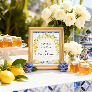 Affiche Cadeau de Baby Shower Citron de la Côte d'Amalfi