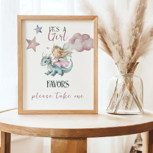 Affiche Cadeau de Baby Shower Conte de Fées Princesse Drag