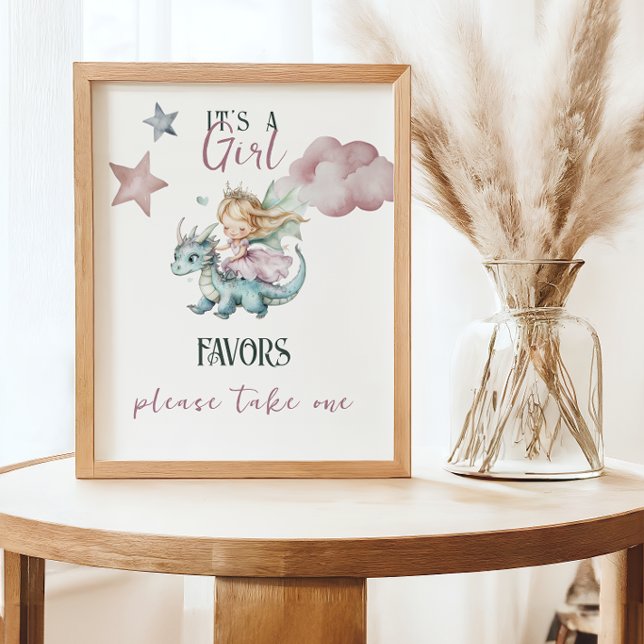 Affiche Cadeau de Baby Shower Conte de Fées Princesse Drag (Créateur téléchargé)