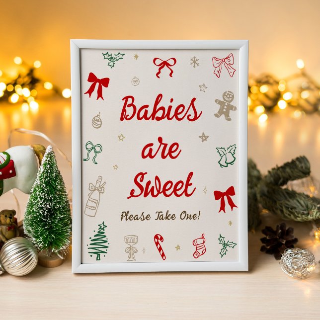 Affiche Cadeau de Baby Shower de Noël Bébés sont Mignons (Créateur téléchargé)