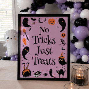 Affiche Cadeau de Baby Shower Halloween 'Pas de Tours, Jus