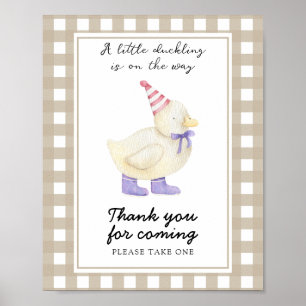 Affiche Cadeau de baby shower pour caneton - Merci d'être