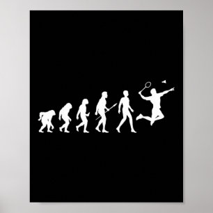 Affiche Cadeau de badminton Evolution pour joueurs de badm