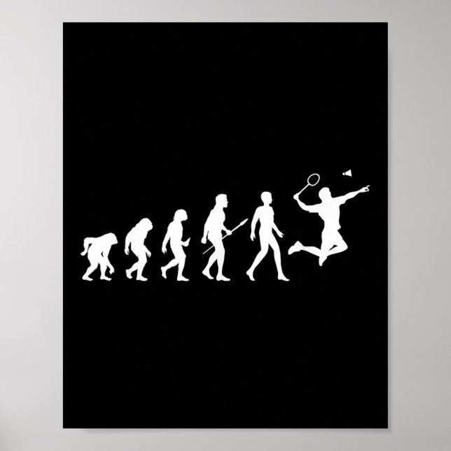 Affiche Cadeau de badminton Evolution pour joueurs de badm (Devant)
