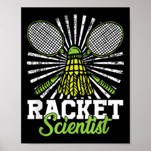Affiche Cadeau de badminton navette raquette scientifique