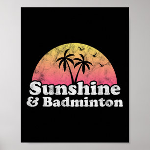 Affiche Cadeau de badminton - Soleil et badminton pour hom