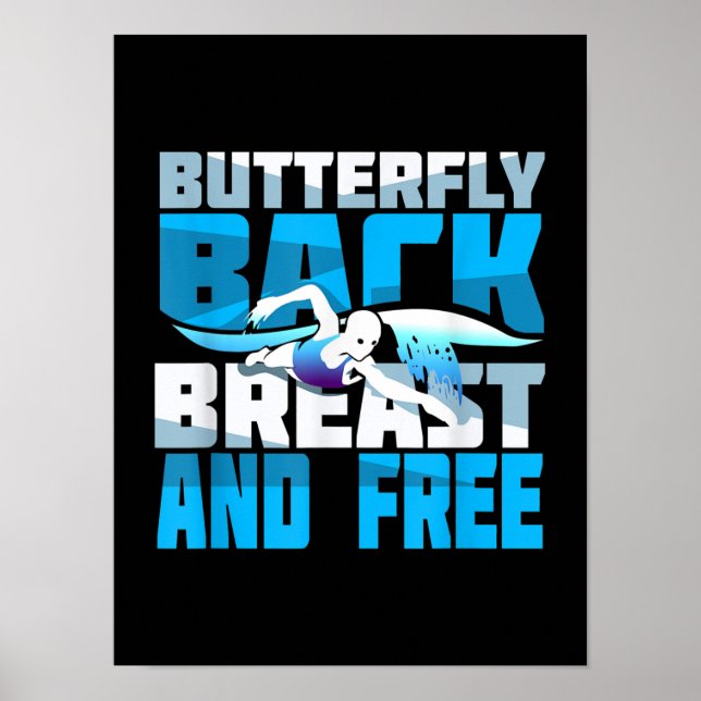 Affiche Cadeau De Baignade Pour Nageur (Devant)