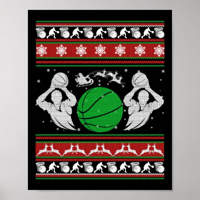 Affiche Cadeau de basketball de Noël  (Devant)