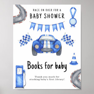Affiche Cadeau de bébé pour course automobile Livres pour