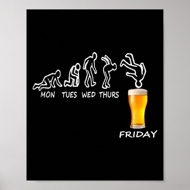 Affiche Cadeau de bière prêt pour vendredi, Semaine de tra (Devant)