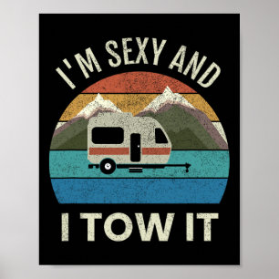 Affiche Cadeau de caravane de camping-car vintage drôle Je