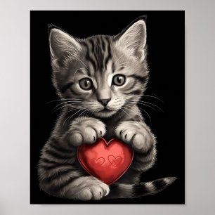 Affiche Cadeau de chat mignon pour les amoureux de chaton