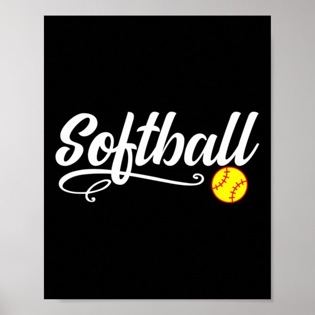 Affiche Cadeau de chemise de softball  (Devant)