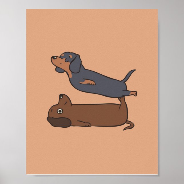 Affiche Cadeau de chien de saucisse | Chiot (Devant)