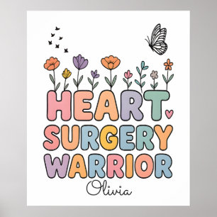 Affiche Cadeau de chirurgie du cœur anatomique floral pers