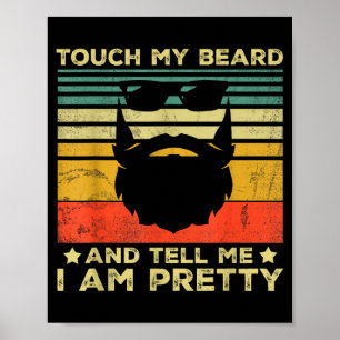 Affiche Cadeau de citation de barbe drôle rétro pour homme