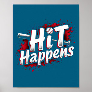Affiche Cadeau de citation de baseball drôle Frappe se pro