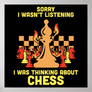 Affiche Cadeau de citation drôle d'échecs pour les joueurs