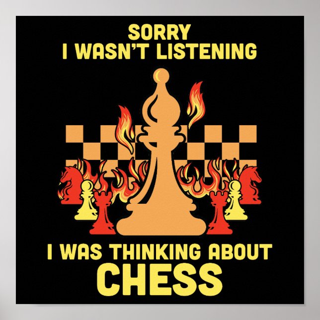 Affiche Cadeau de citation drôle d'échecs pour les joueurs (Devant)
