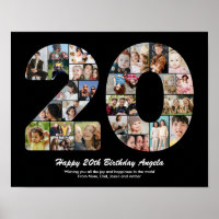 Cadeau de collage photo numéro 20 pour 20e anniver