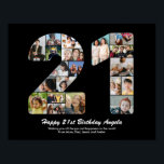 Affiche Cadeau de collage photo numéro 21 pour un 21e anni<br><div class="desc">Marquez des années de merveilleux souvenirs et aventures avec ce captivant Collage de photos du numéro d'anniversaire 21. Ce modèle personnalisable est le mélange parfait de créativité et de sentiment, vous permettant de créer un cadeau vraiment mémorable et personnalisé pour le jour spécial de votre proche. Capturez l'essence d'années incroyables...</div>