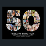 Affiche Cadeau de collage photo numéro 50 pour 50e anniver<br><div class="desc">Marquez des années de merveilleux souvenirs et aventures avec ce captivant Collage Photo Numéro pour 50e Anniversaire. Ce modèle personnalisable est le mélange parfait de créativité et de sentiment, vous permettant de créer un cadeau vraiment mémorable et personnalisé pour le jour spécial de votre proche. Capturez l'essence d'années incroyables en...</div>