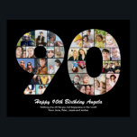 Affiche Cadeau de collage photo numéro 90 pour 90e anniver<br><div class="desc">Marquez des années de merveilleux souvenirs et aventures avec ce captivant collage photo numéro pour 90e anniversaire. Ce modèle personnalisable est le mélange parfait de créativité et de sentiment, vous permettant de créer un cadeau vraiment mémorable et personnalisé pour le jour spécial de votre proche. Capturez l'essence d'années incroyables en...</div>