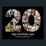 Affiche Cadeau de collage photo pour les 20 ans Numéro 20<br><div class="desc">Marquez des années de merveilleux souvenirs et aventures avec ce captivant Collage de photos du numéro d'anniversaire 20. Ce modèle personnalisable est le mélange parfait de créativité et de sentiment, vous permettant de créer un cadeau vraiment mémorable et personnalisé pour le jour spécial de votre proche. Capturez l'essence d'années incroyables...</div>