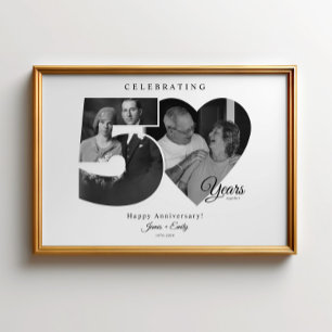 Affiche Cadeau de collage photo pour les 50 ans de mariage