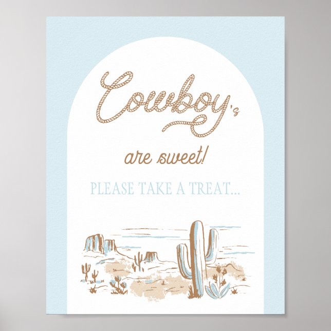 Affiche Cadeau de corde de douche de cowboy Oh Bébé (Devant)