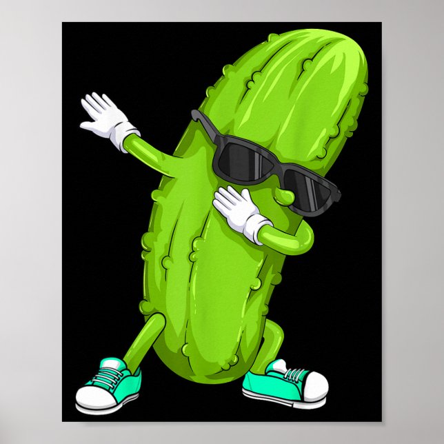 Affiche Cadeau de cornichon drôle qui fait dab _ concombre (Devant)