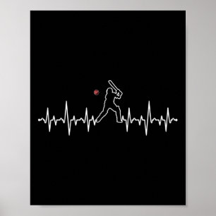 Affiche Cadeau de cricket pour joueur de cricket battement
