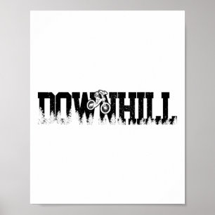 Affiche Cadeau de cycliste VTT de descente de montagne