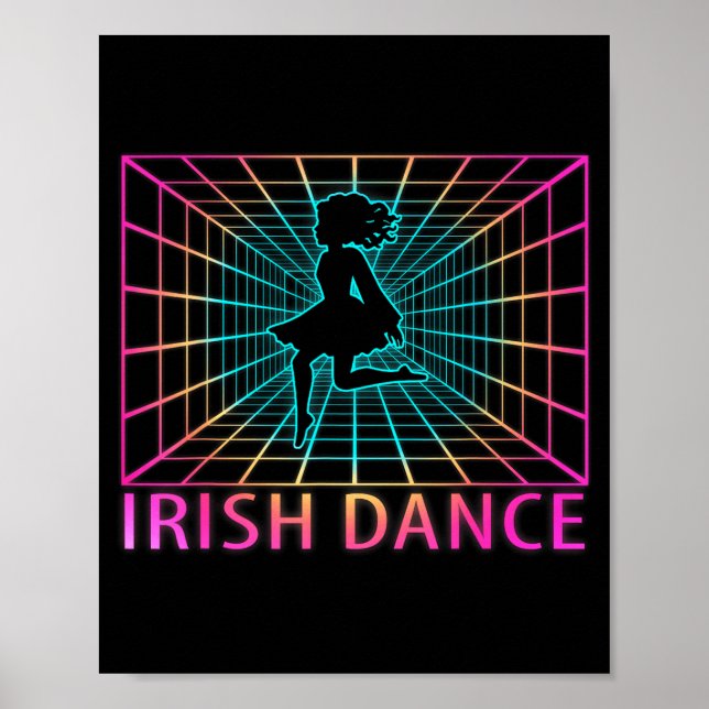 Affiche Cadeau de danseuse irlandaise rétro  (Devant)