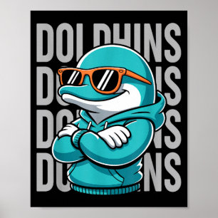 Affiche Cadeau de dauphin cool pour hommes femmes garçons
