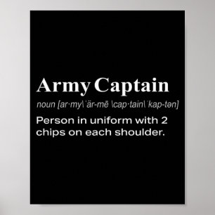 Affiche Cadeau de définition de capitaine d'armée militair