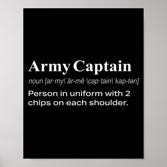 Affiche Cadeau de définition de capitaine d'armée militair (Devant)