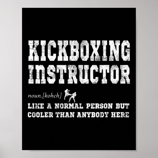 Affiche Cadeau de définition d'instructeur de kickboxing  (Devant)