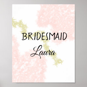 Affiche Cadeau de demoiselle d'honneur simple minimal nom