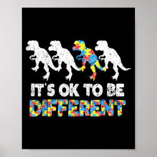 Affiche Cadeau de dinosaure de sensibilisation à l'autisme