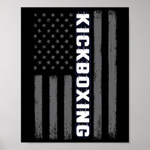 Affiche Cadeau de drapeau américain de kickboxing Usa Arts